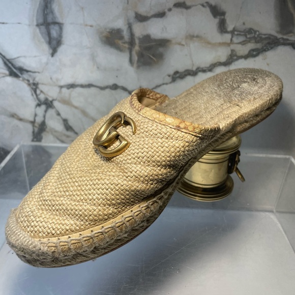 GUCCI double cloth mules sz 35 made in spain - Picture 8 of 16